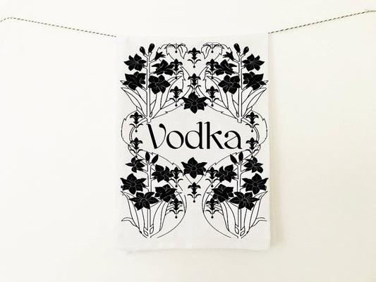 Vodka Tea Towel - Retro Art Deco Bar Decor