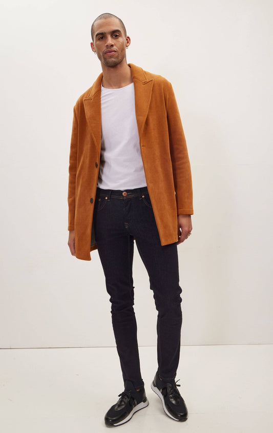 Men's Relaxed Corduroy Button Closure Jacket - Tile