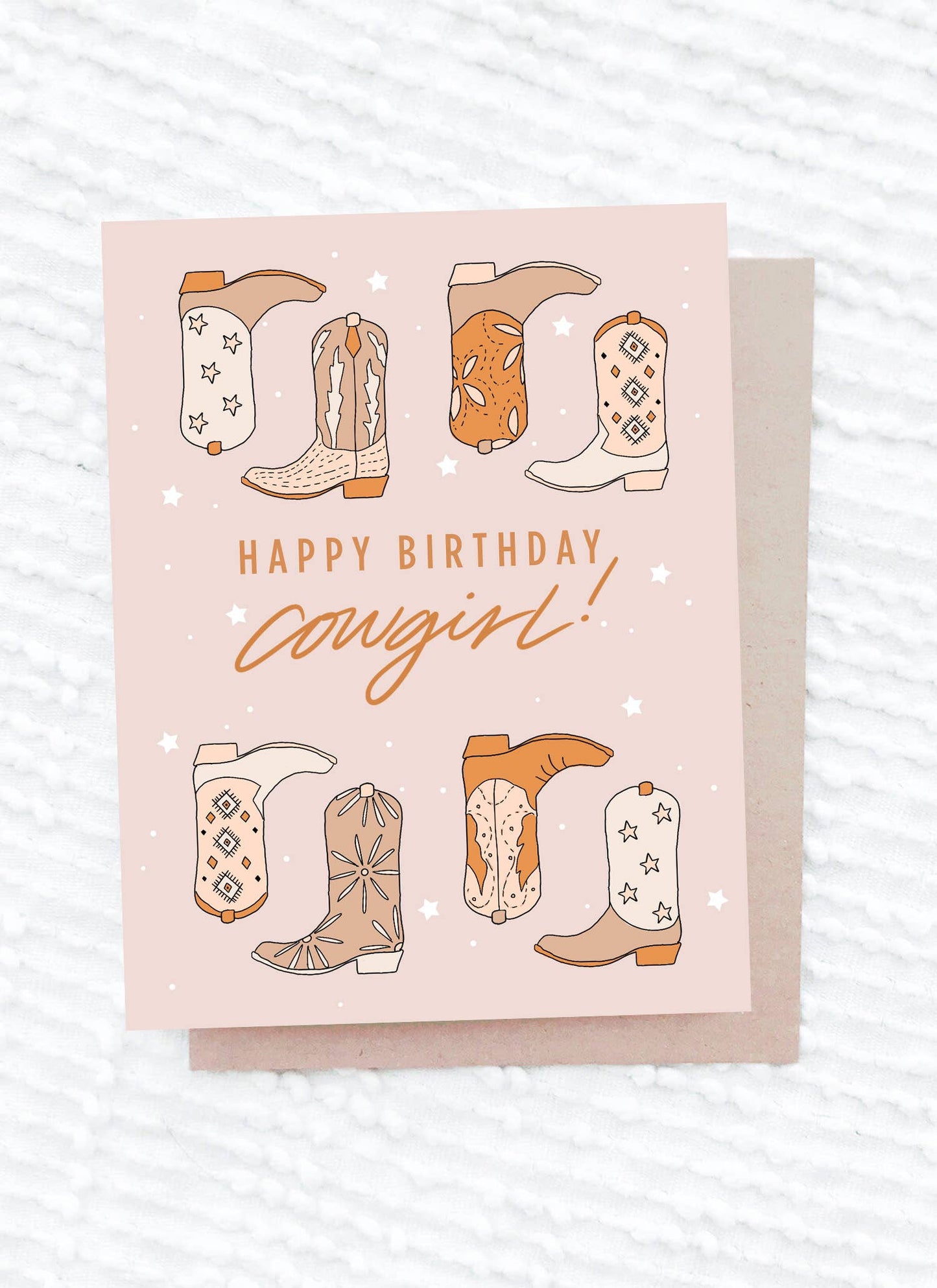 Happy Birthday Cowgirl card by Maddon and Co featuring a colorful cowgirl design on high-quality card stock.