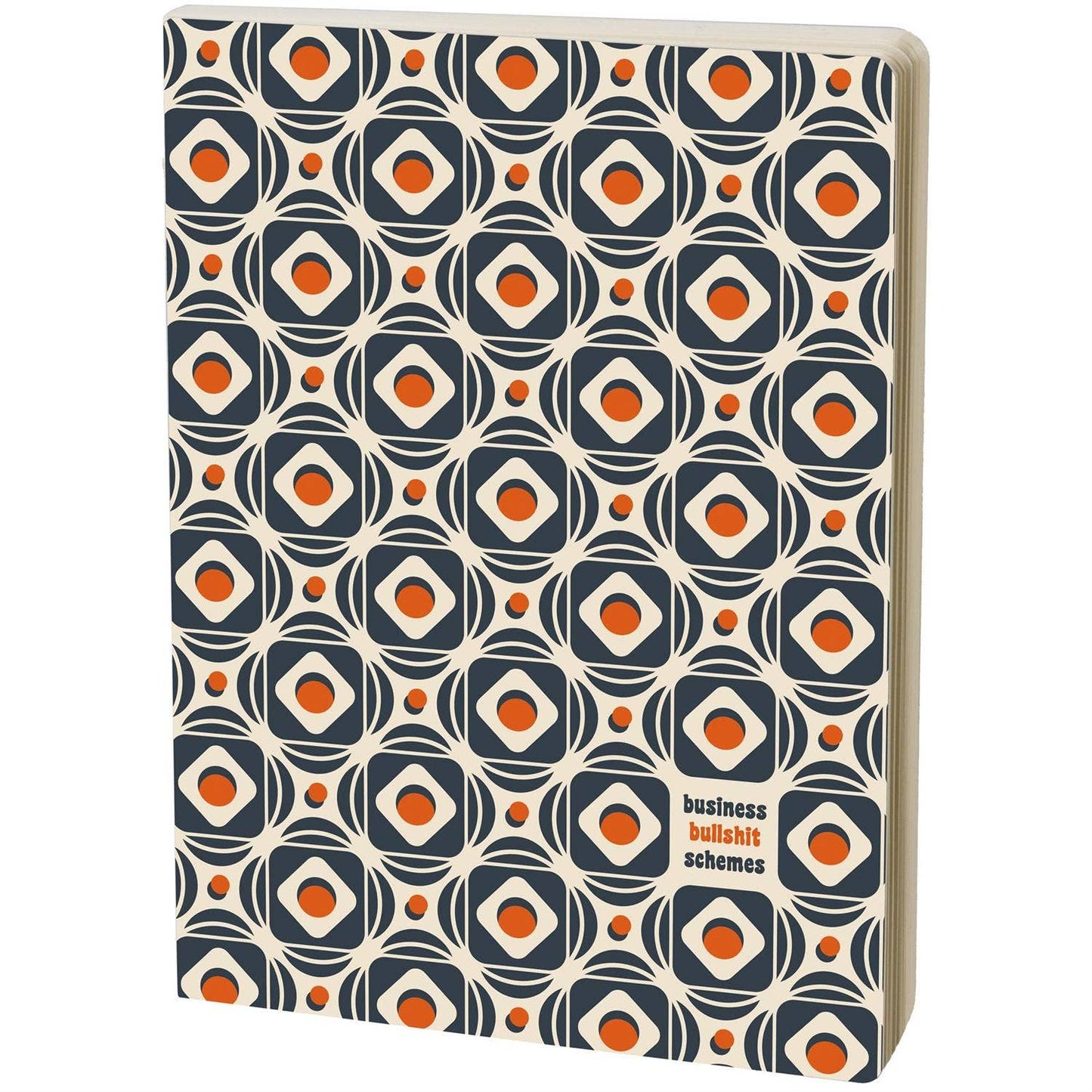 Questionables Business Schemes Journal notepad with lined pages for planning and note-taking in a professional design.