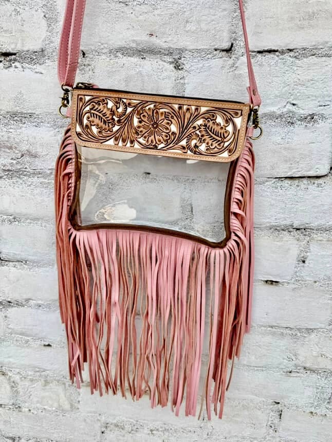 Hand Tooled Clear Crossbody