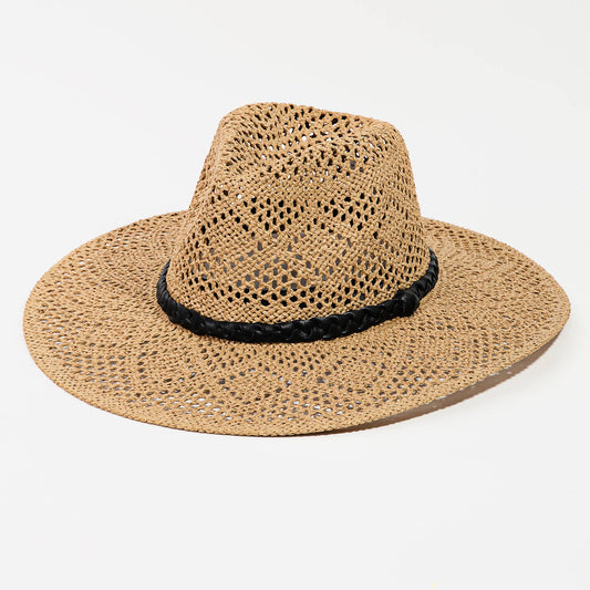 Loose Weave Braid Band Sun Hat