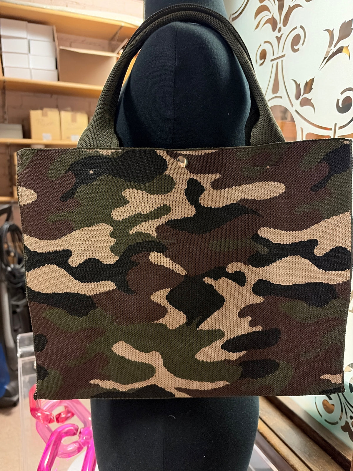 Buck on Camo Bag