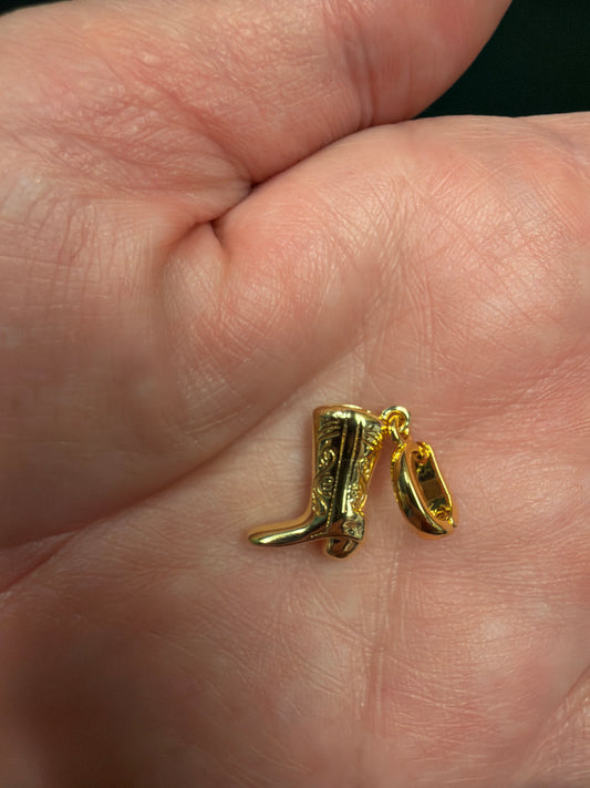 Gold Cowboy Boot Charm