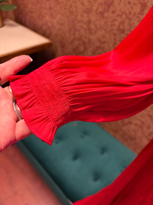 Red LS Maxi Dress