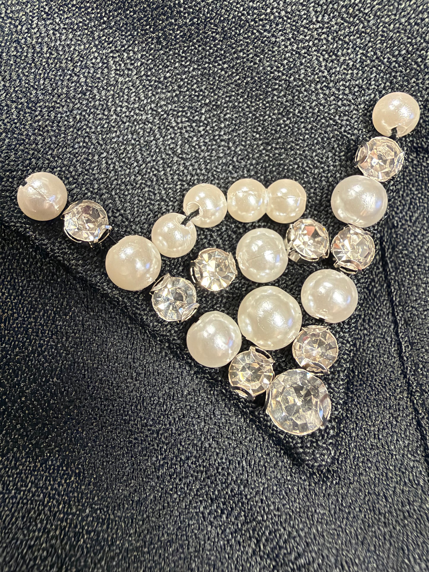Black Dickie w/Pearl & Rhinestone