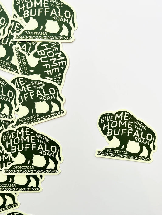 Where the Buffalo Roam Sticker - Montana Bison Stickers