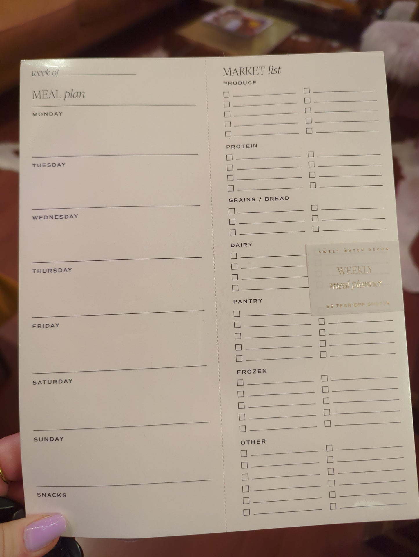 Weekly Meal Plan Notepad