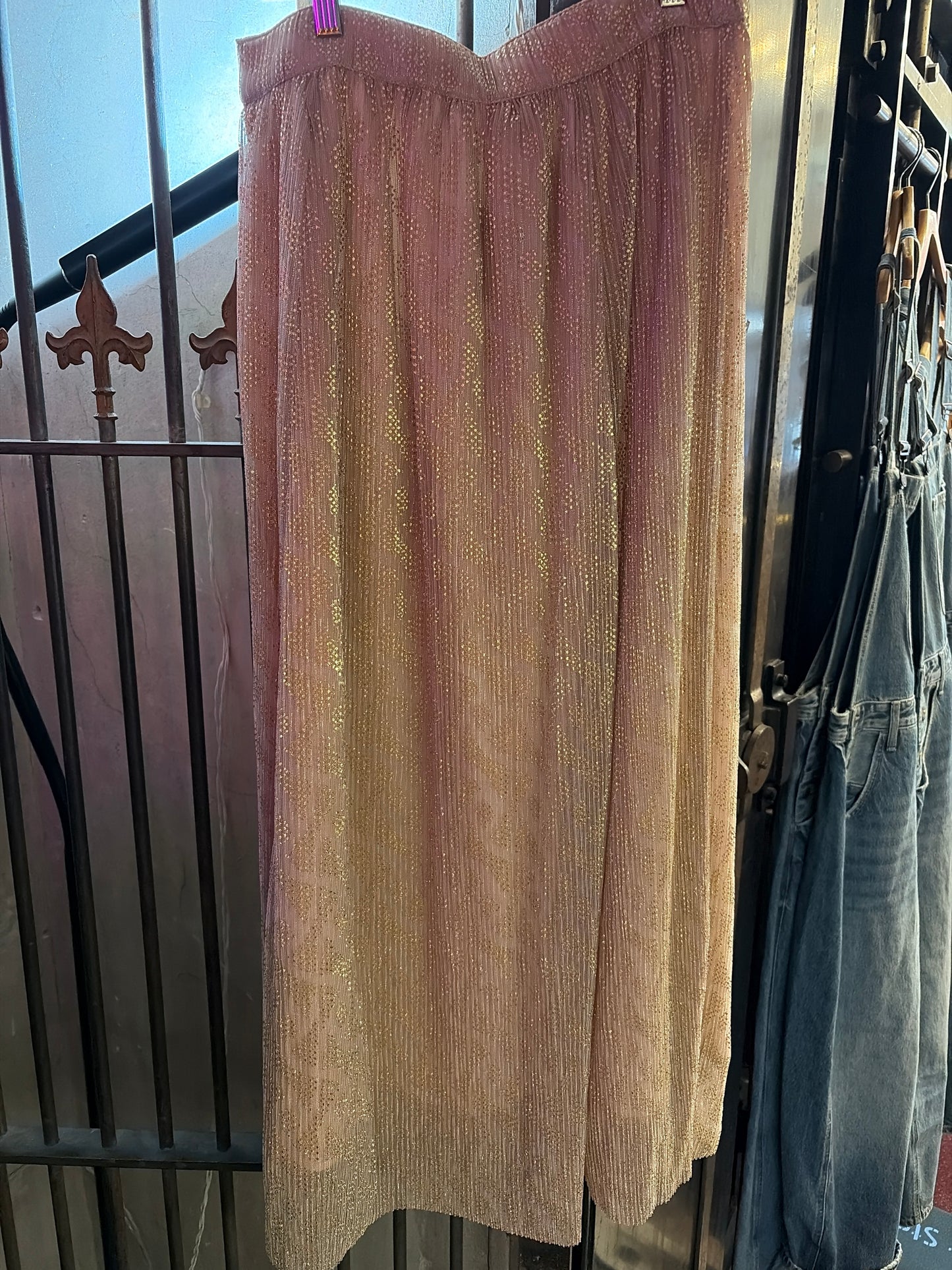 Very J Pour the Champagne skirt in a stylish, flowing design with a vibrant champagne color, perfect for elegant occasions.