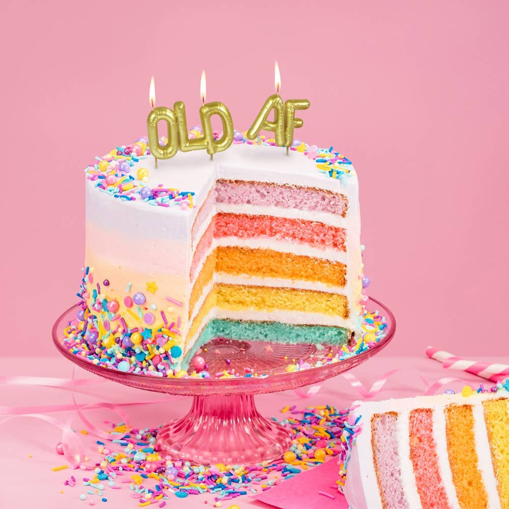 Fred & Friends Party Candles - Old AF with humorous design, featuring colorful candles in a fun, novelty style.