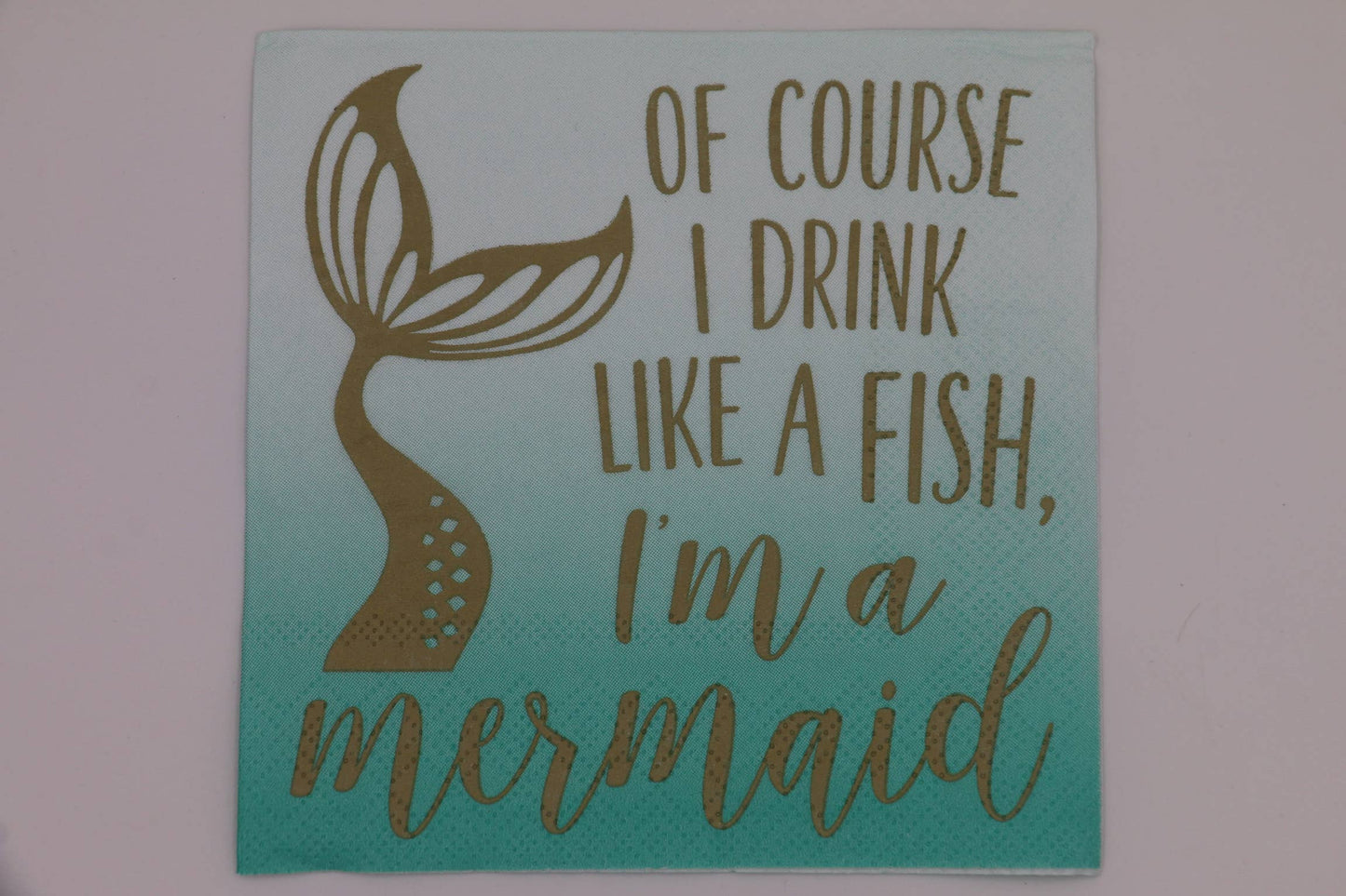 Set of 20 funny cocktail napkins featuring a mermaid design by Soiree Sisters, perfect for bar and drinking occasions.