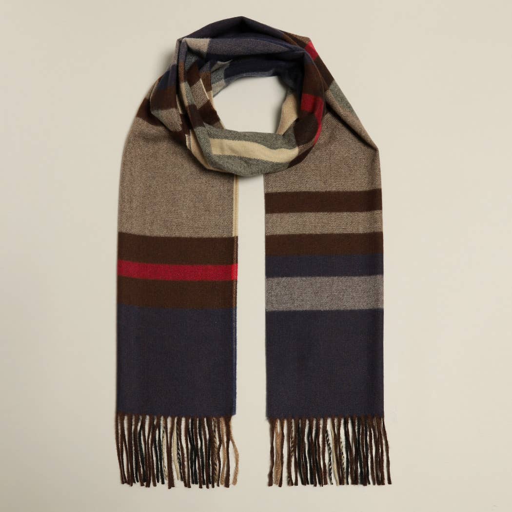 Soft cashmere feel scarf from Fashion City, showcasing its lightweight, cozy fabric and elegant drape in neutral tones.
