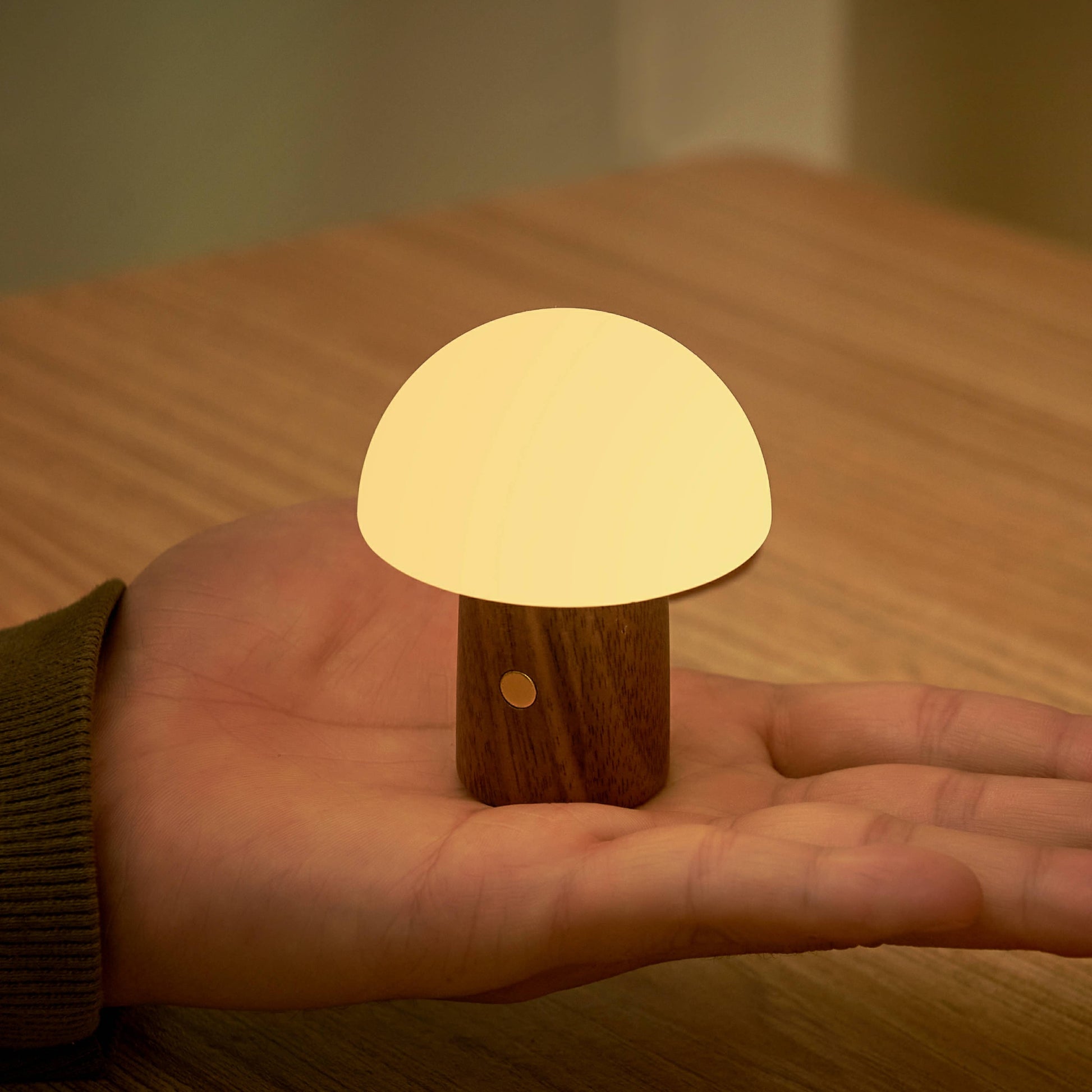 Gingko Design Alice Mushroom Lamp in super mini size, featuring a whimsical mushroom-shaped lamp with a soft glowing light.