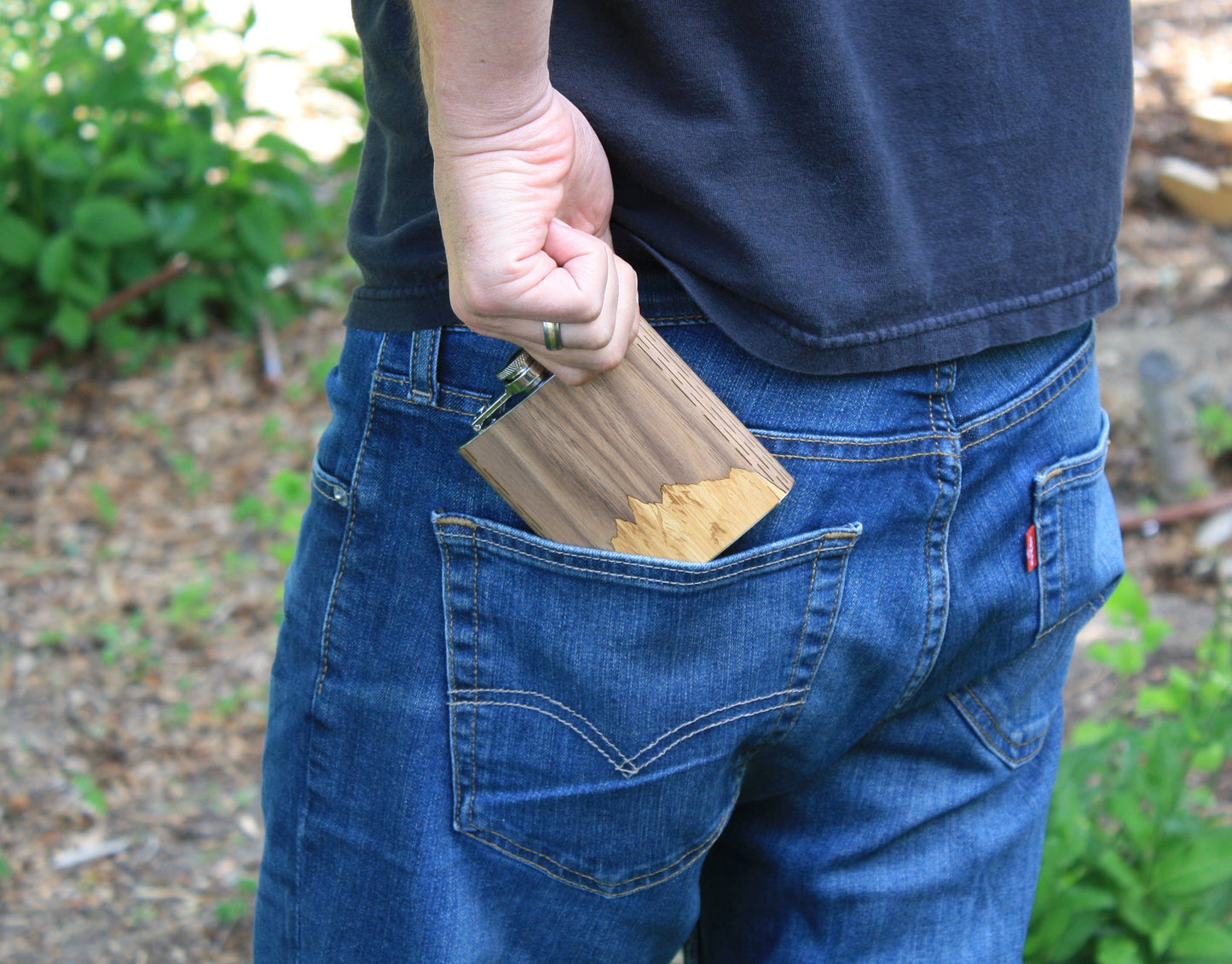 Wooden Hip Flask - Black Walnut