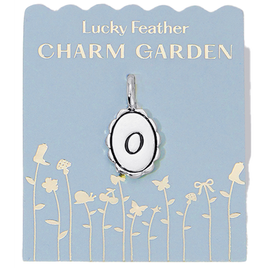 Charm Garden - Silver - Scalloped Initial Charm - O