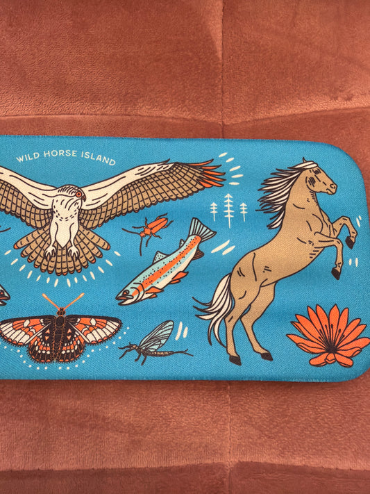 Field Guide Designs Slap Koozie featuring Wildhorse Island and Flathead Lake scenery, designed to insulate drinks.
