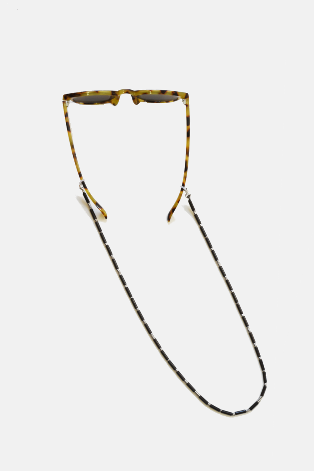 Curated Basics 4mm onyx eye glass chain or sunglasses chain with black beads, designed for stylish eyewear accessories.