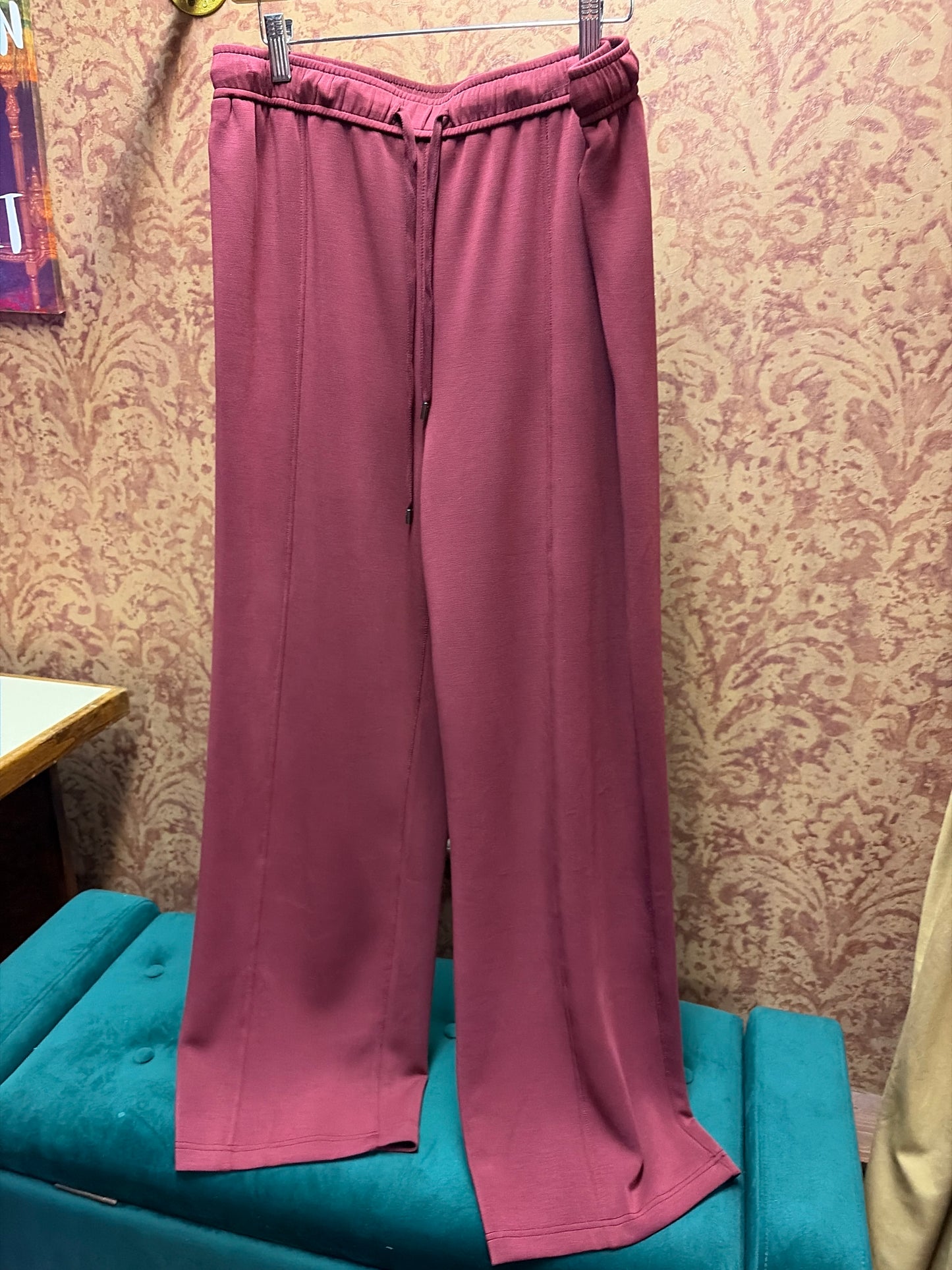 Rosewood Skies Are Blue bottoms, stylish and comfortable rose-colored pants, casual wear for women with a relaxed fit.