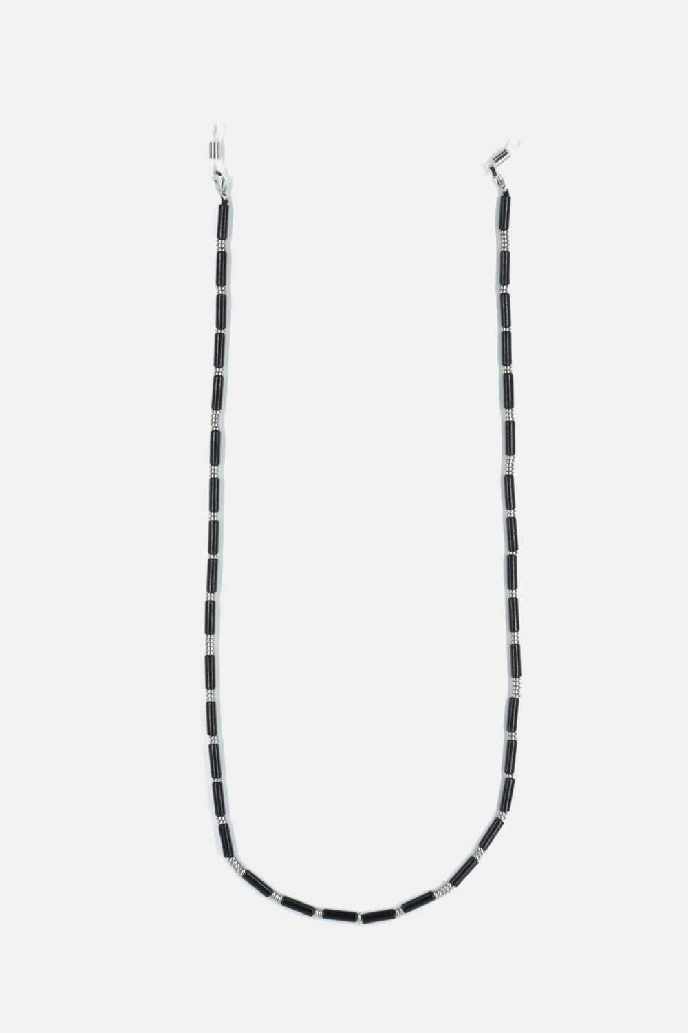 Curated Basics 4mm onyx eye glass chain, stylish necklace and sunglasses chain with black onyx beads, adjustable length.