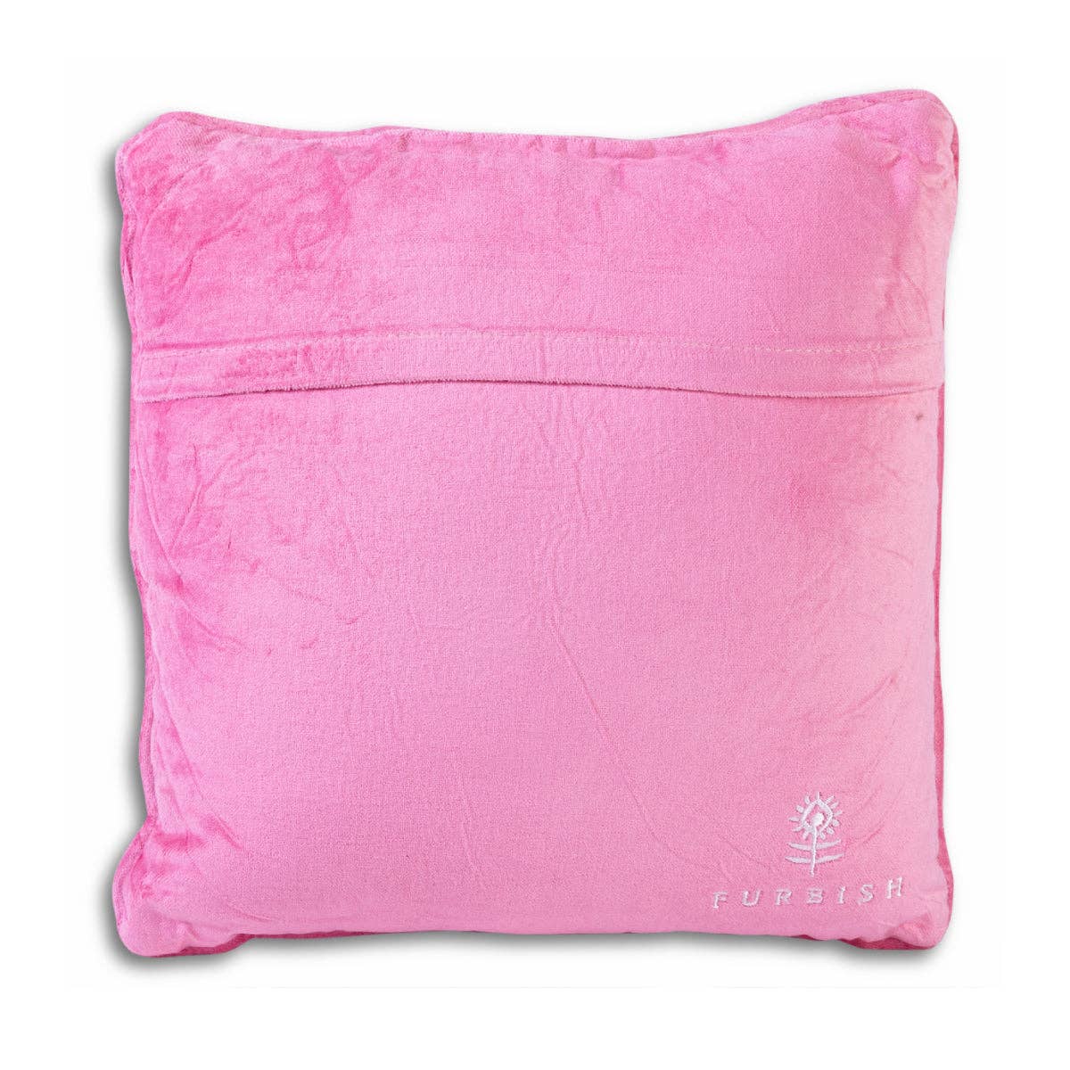 Furbish Studio Merry Xmas Bitches needlepoint pillow with festive red and white design on soft fabric background.
