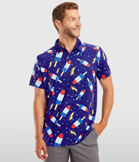 Grand Finale Golf Polo Shirt - Men's Patriotic Golf Apparel