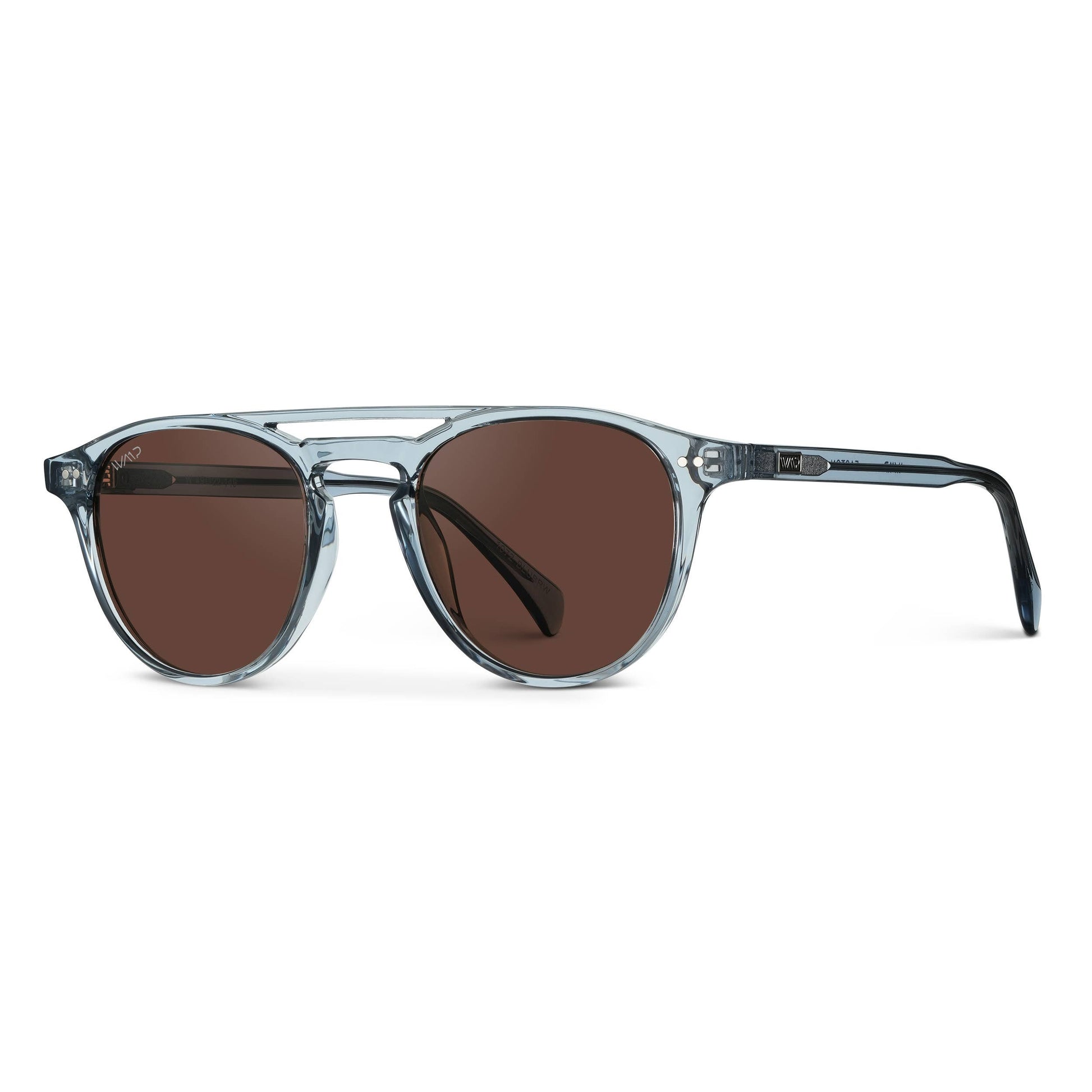WMP Eyewear men's Easton polarized sunglasses with dark lenses and sleek black frame on a white background