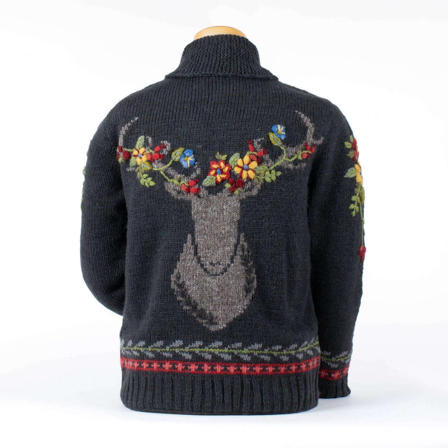 Lost Horizons Knitwear Hartley Floral Antler Sweater, cozy knit sweater featuring floral and antler embroidery detail.