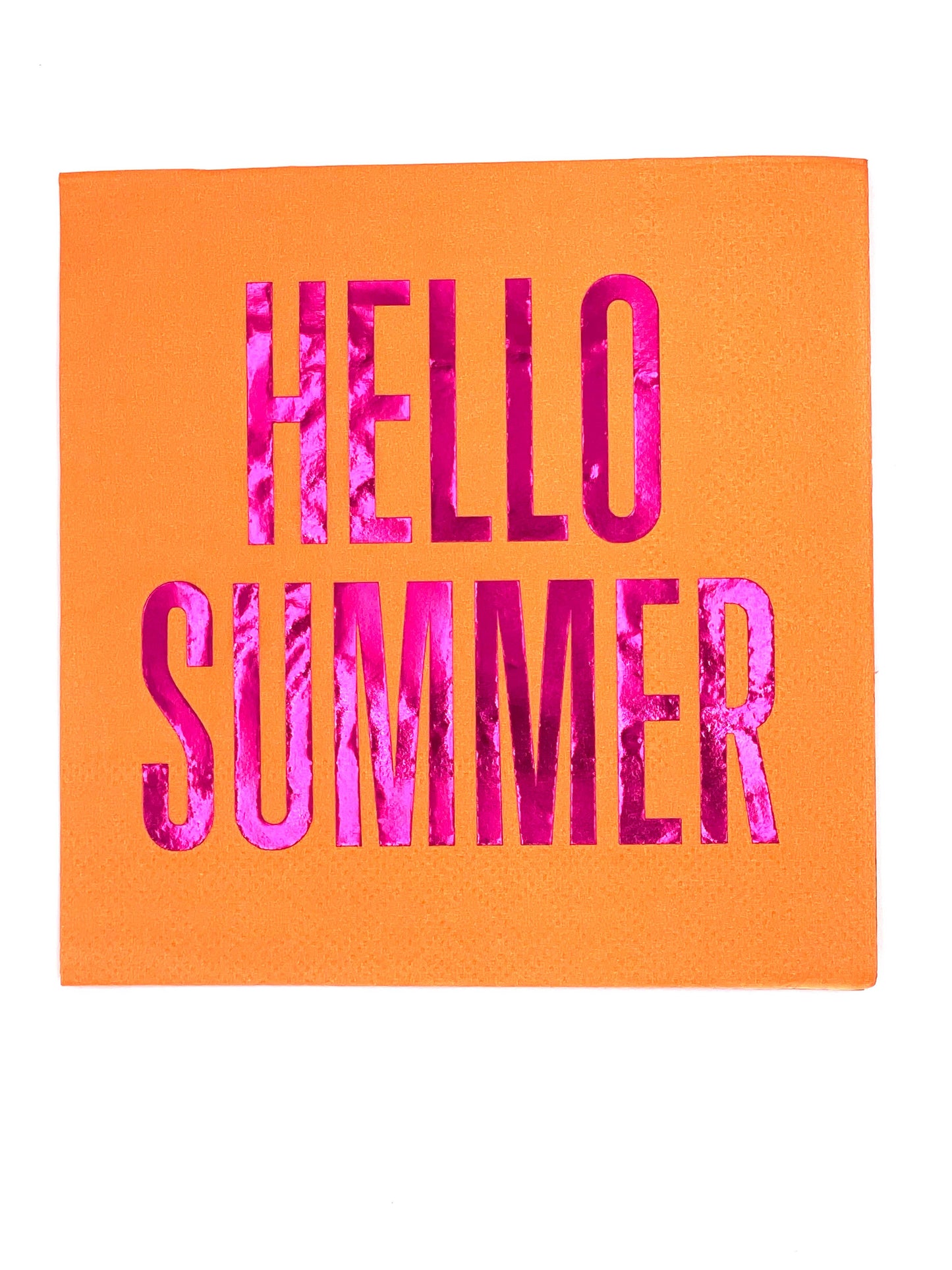 Cocktail Napkins | Hello Summer Orange- Foil - 20ct