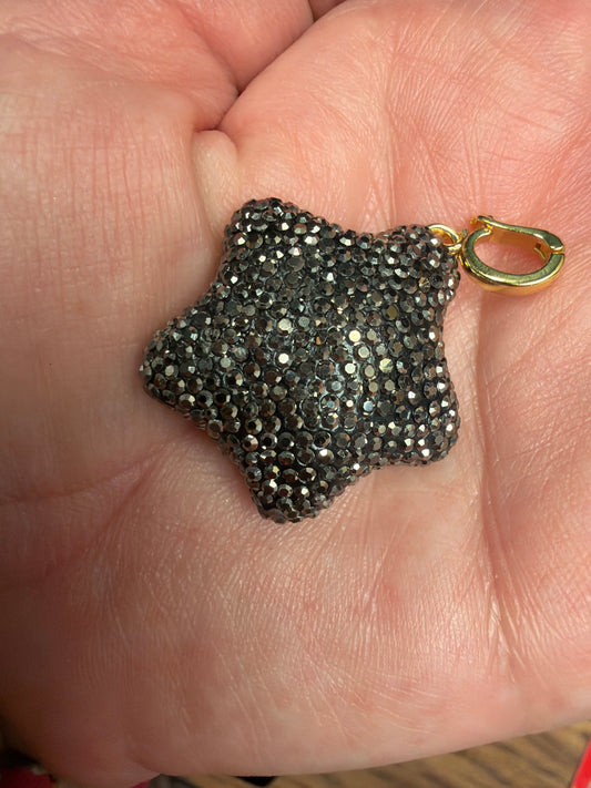 Black Pave Star Charm