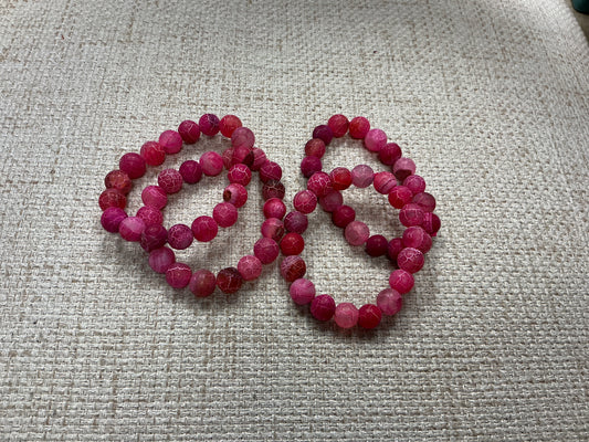 Pink Glass Beaded Bracelet
