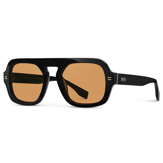 WMP Eyewear Naomi women's polarized sunglasses with dark tinted lenses and sleek black frame.