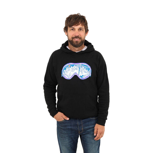 Slow Loris Goggles Pullover Hoodie sweatshirt with a front graphic design and comfortable hood, casual streetwear style.