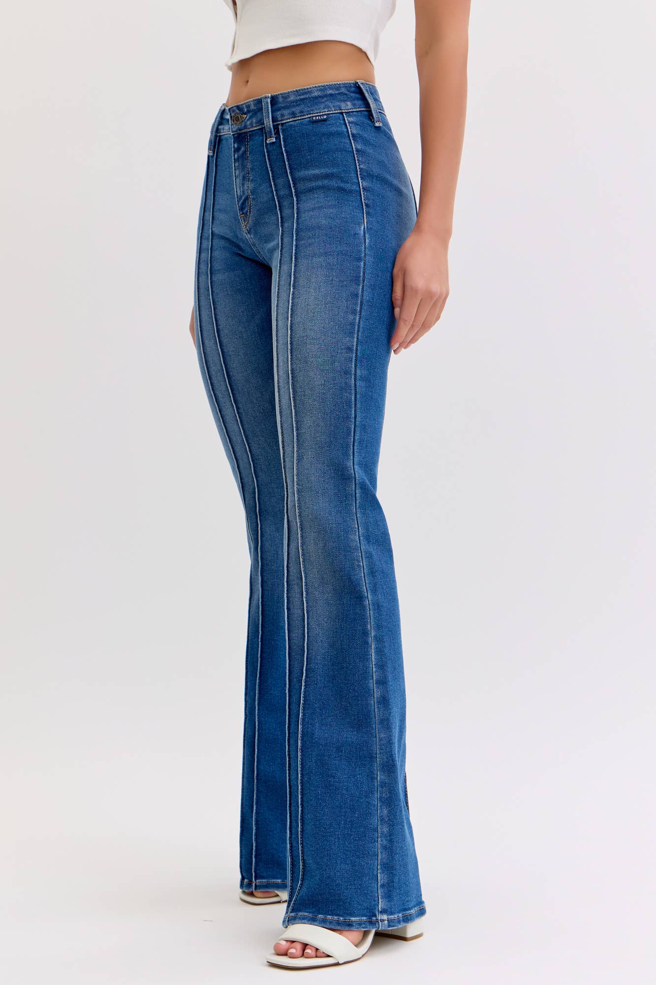 Mid Rise Flare with Pintuck Seam [AB39745M]
