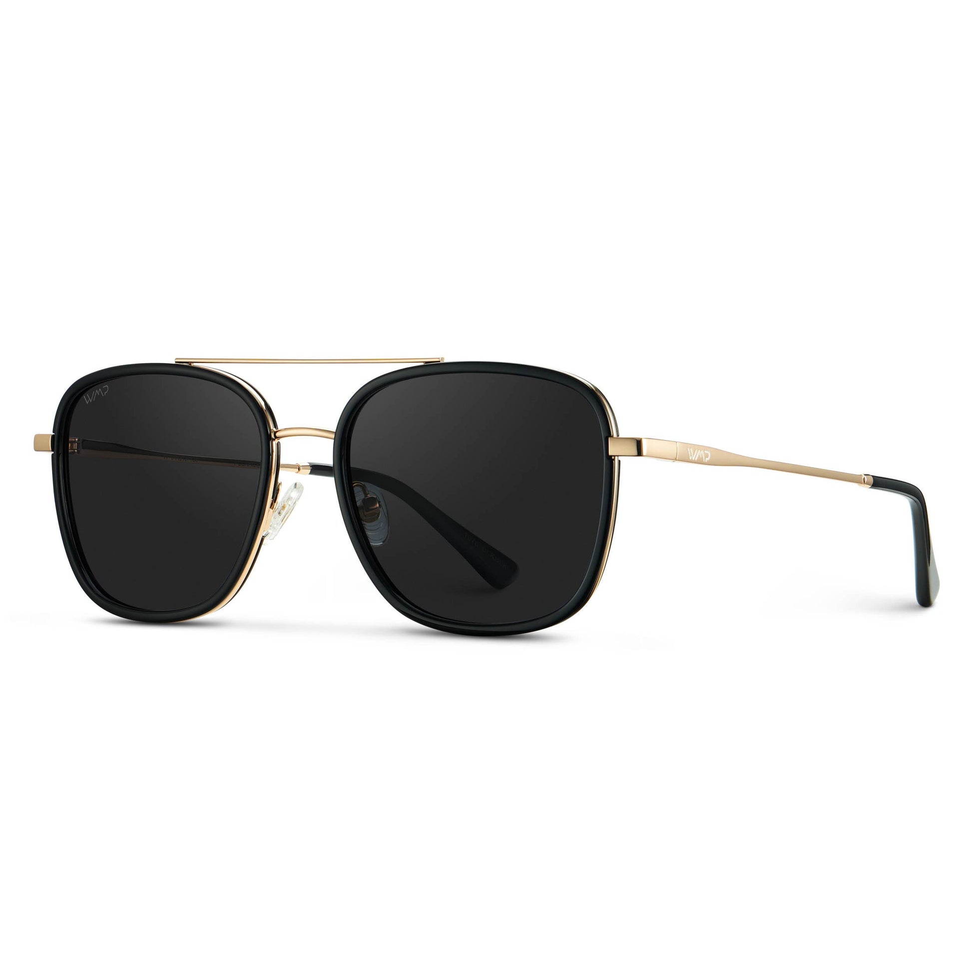 WMP Eyewear Gia women's sunglasses with stylish black frames and tinted lenses, designed for a chic and modern look.