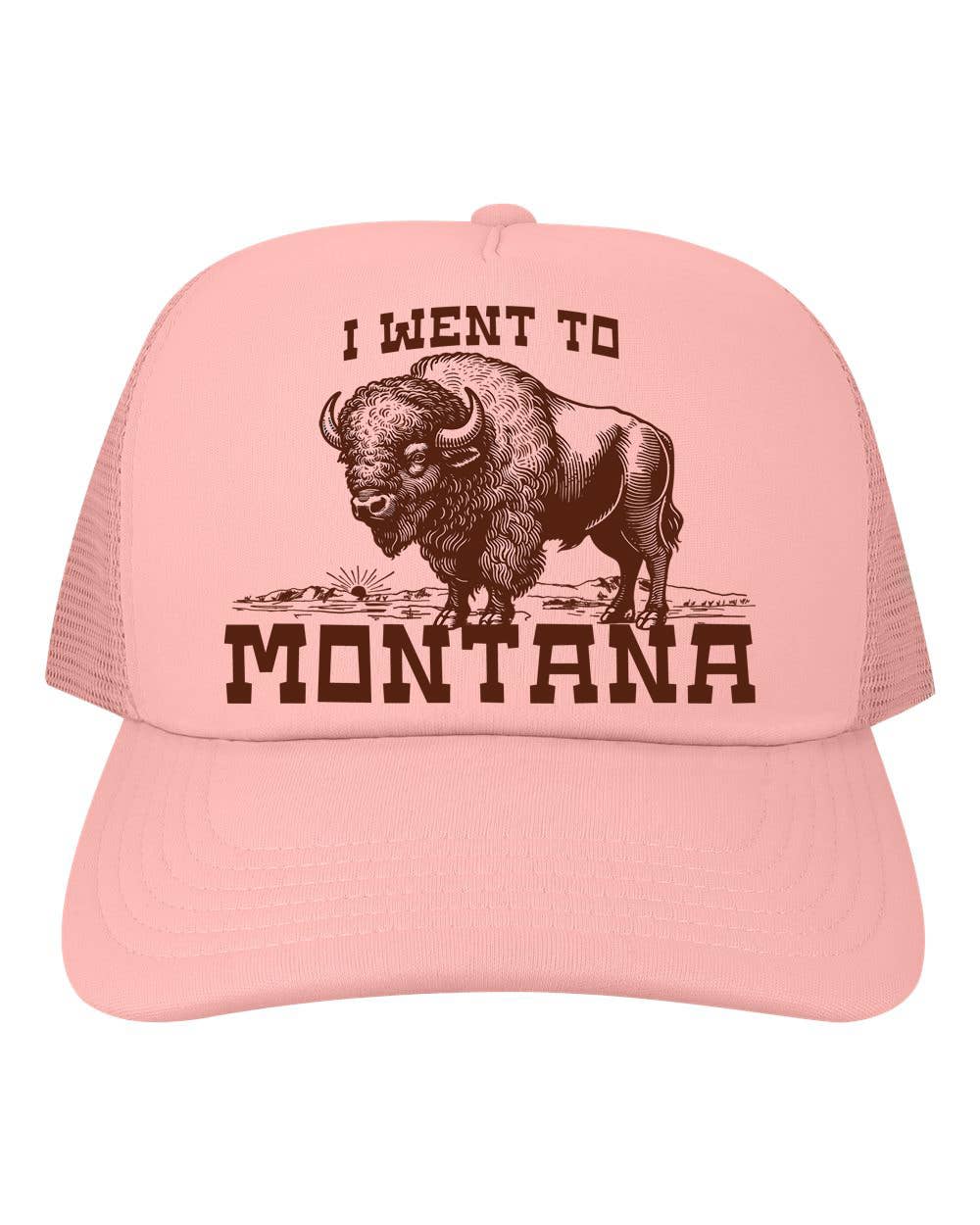 I Went To Montana Funny Bison Trucker Hat