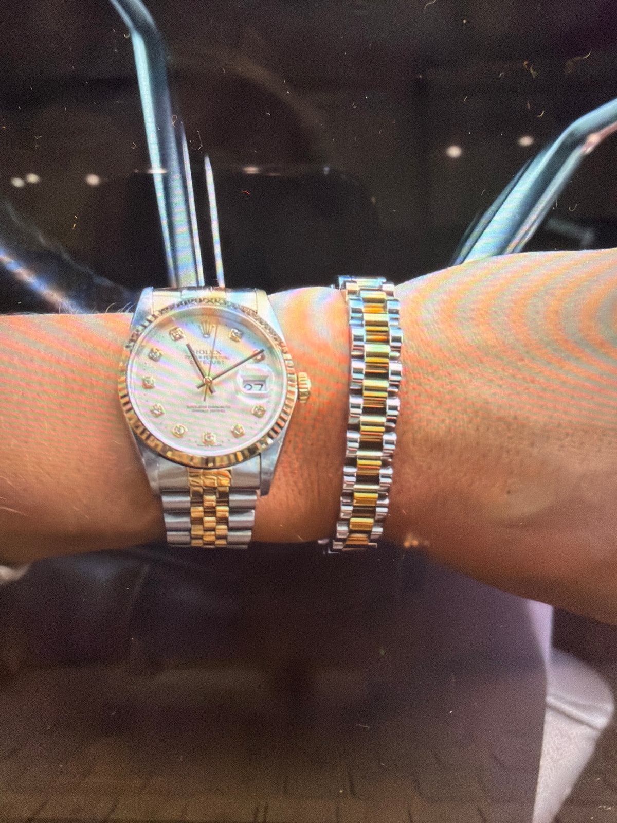 TWO TONED WATCH BAND BRACELET