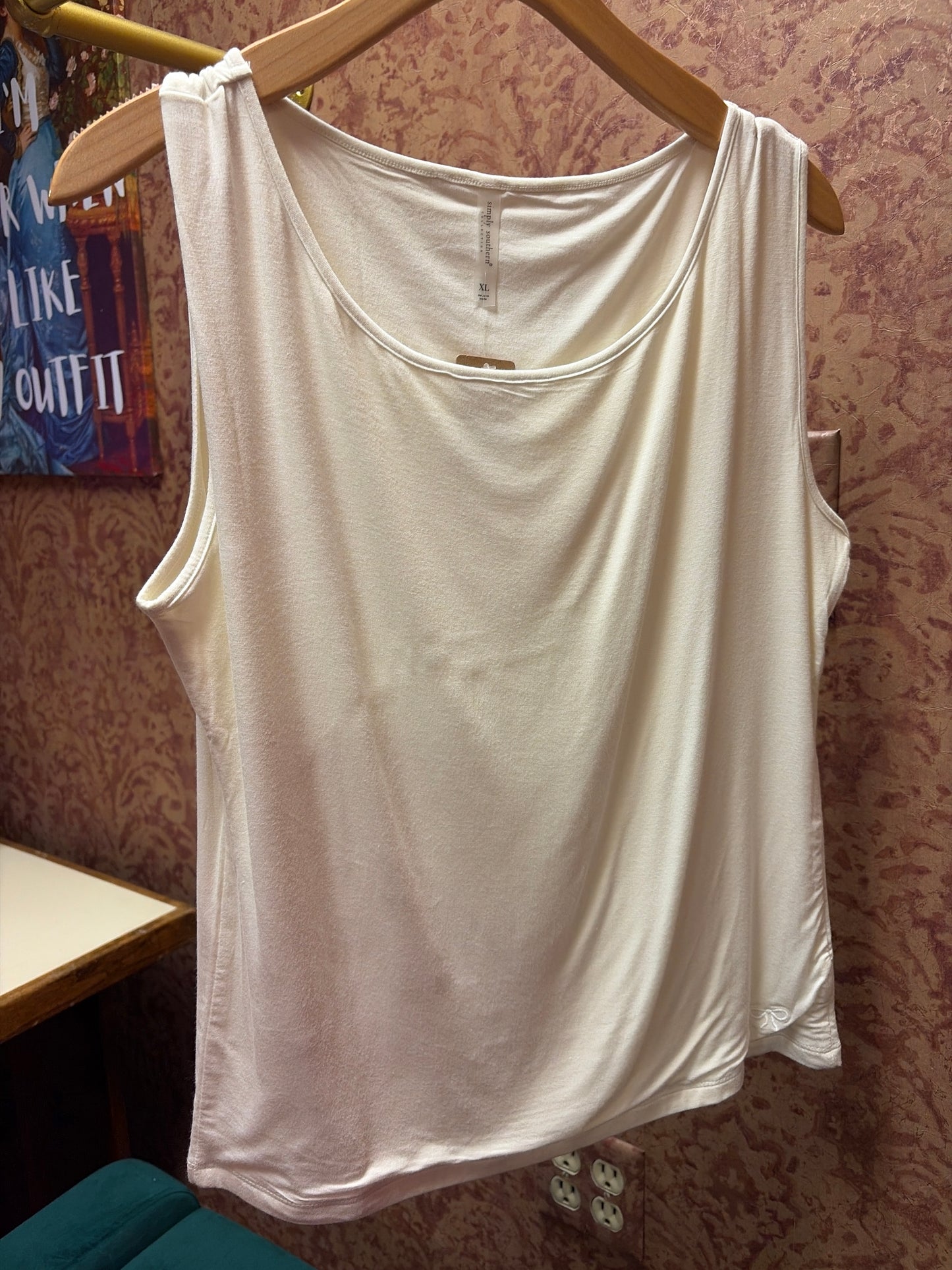 Simply Southern softest tank top, light and comfortable sleeveless top with a relaxed fit, ideal for casual wear.