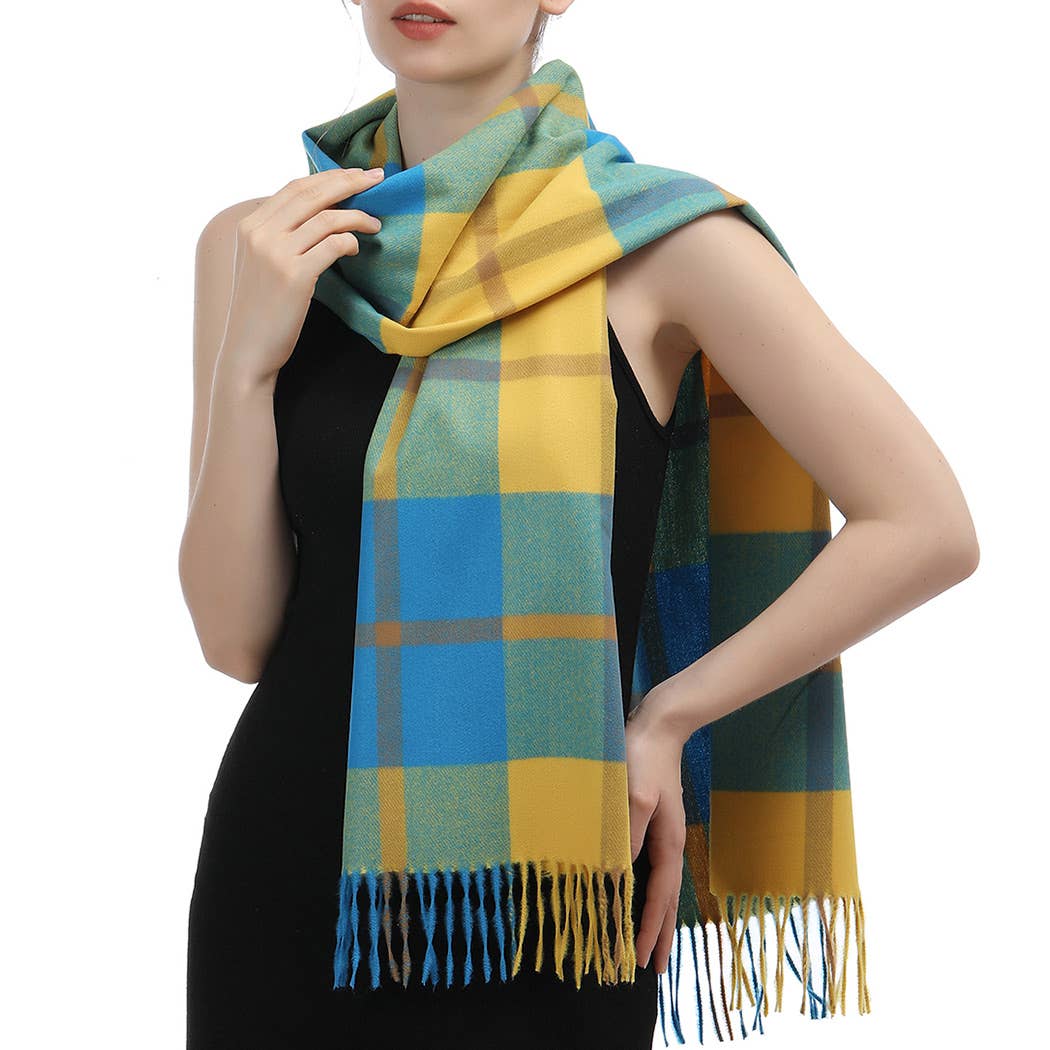 Soft Cashmere Feel Scarf from Fashion City, showcasing a lightweight, cozy scarf with a smooth, luxurious fabric in neutral tones.