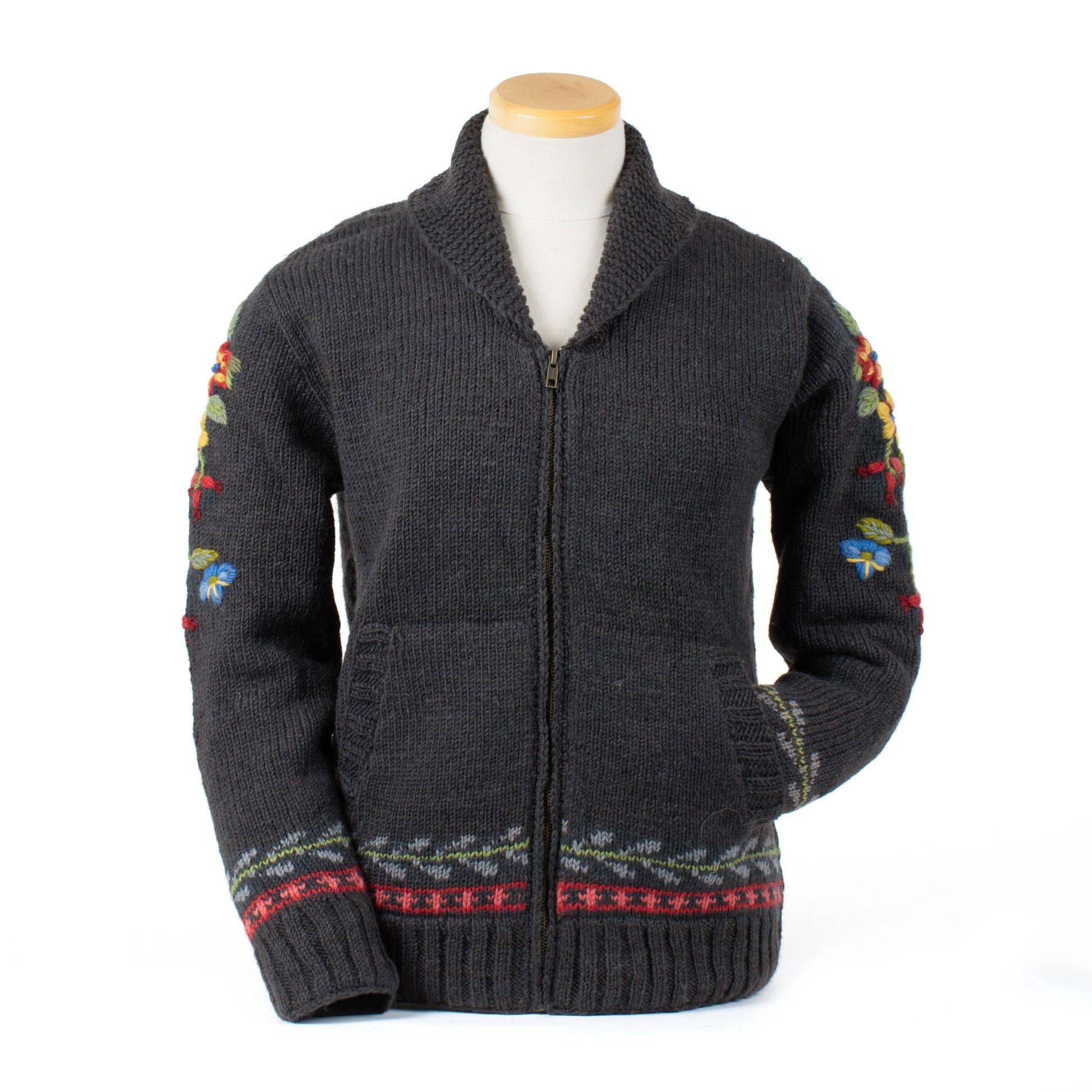 Lost Horizons Knitwear Hartley Floral Antler Sweater with colorful floral and antler pattern on cozy knit fabric.
