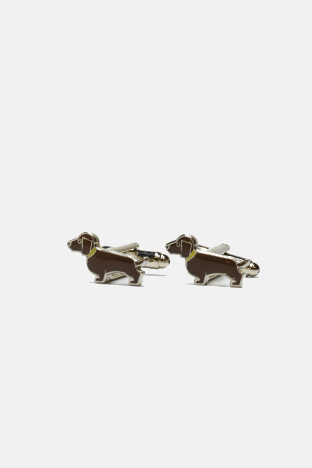 Curated Basics dachshund cufflinks featuring detailed metal dog designs for a stylish men's accessory.