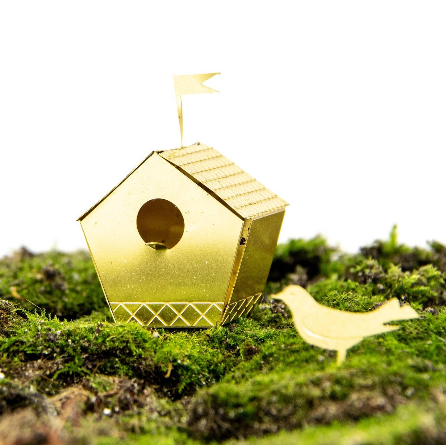 Tiny Birdhouse gift for plants by Botanopia USA, decorative miniature birdhouse ideal for plant lovers' decor.