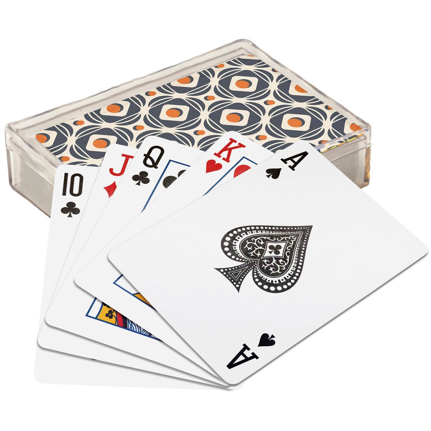 Retro Tile Playing Cards by Questionables featuring colorful, vintage-inspired art on standard playing card faces.