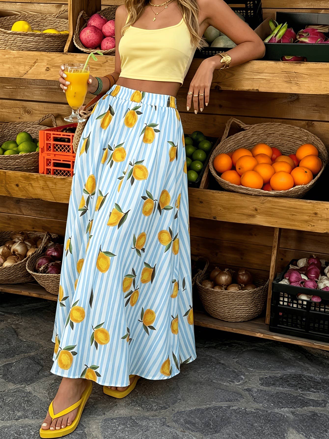 Striped Lemon Skirt