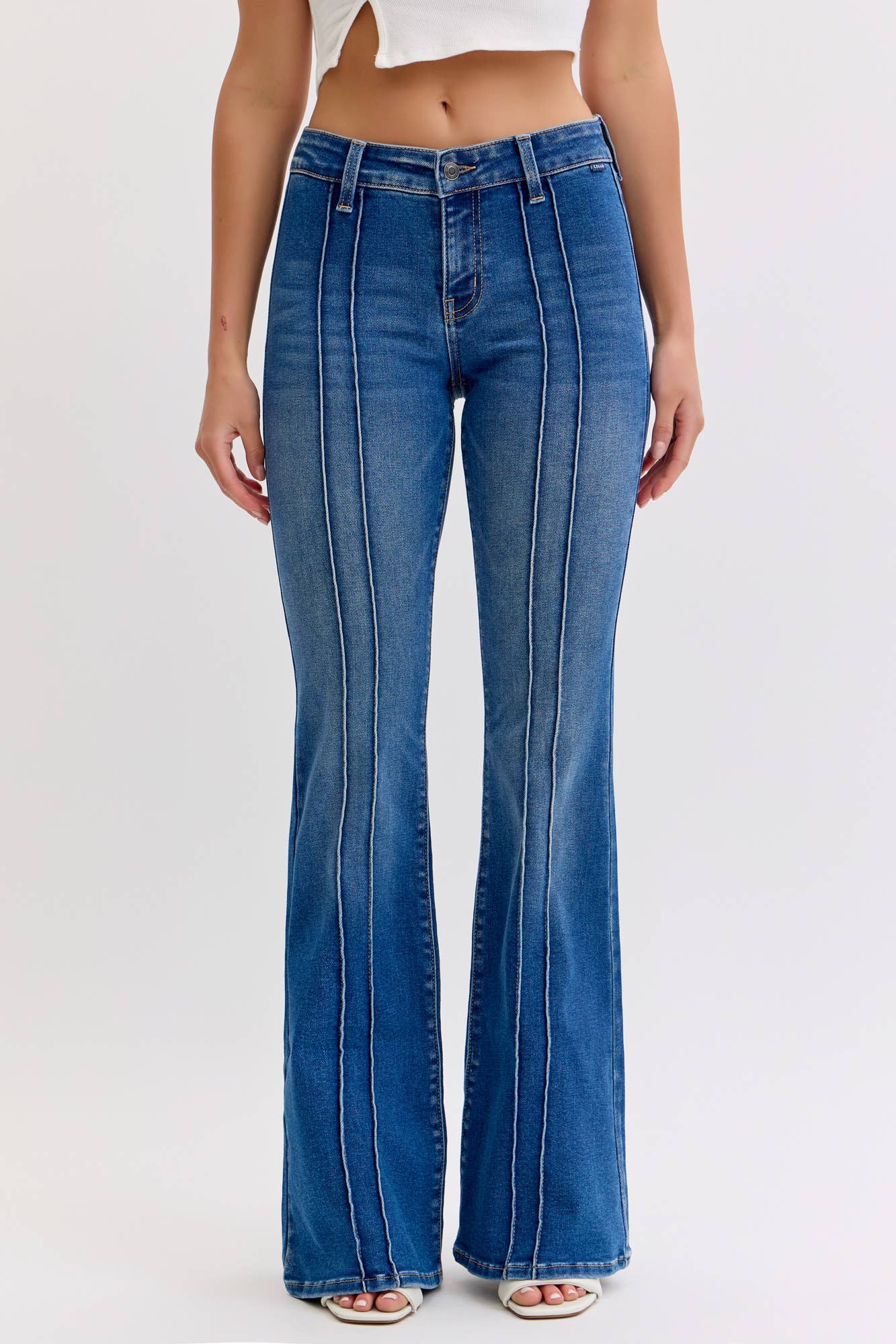 Mid Rise Flare with Pintuck Seam [AB39745M]