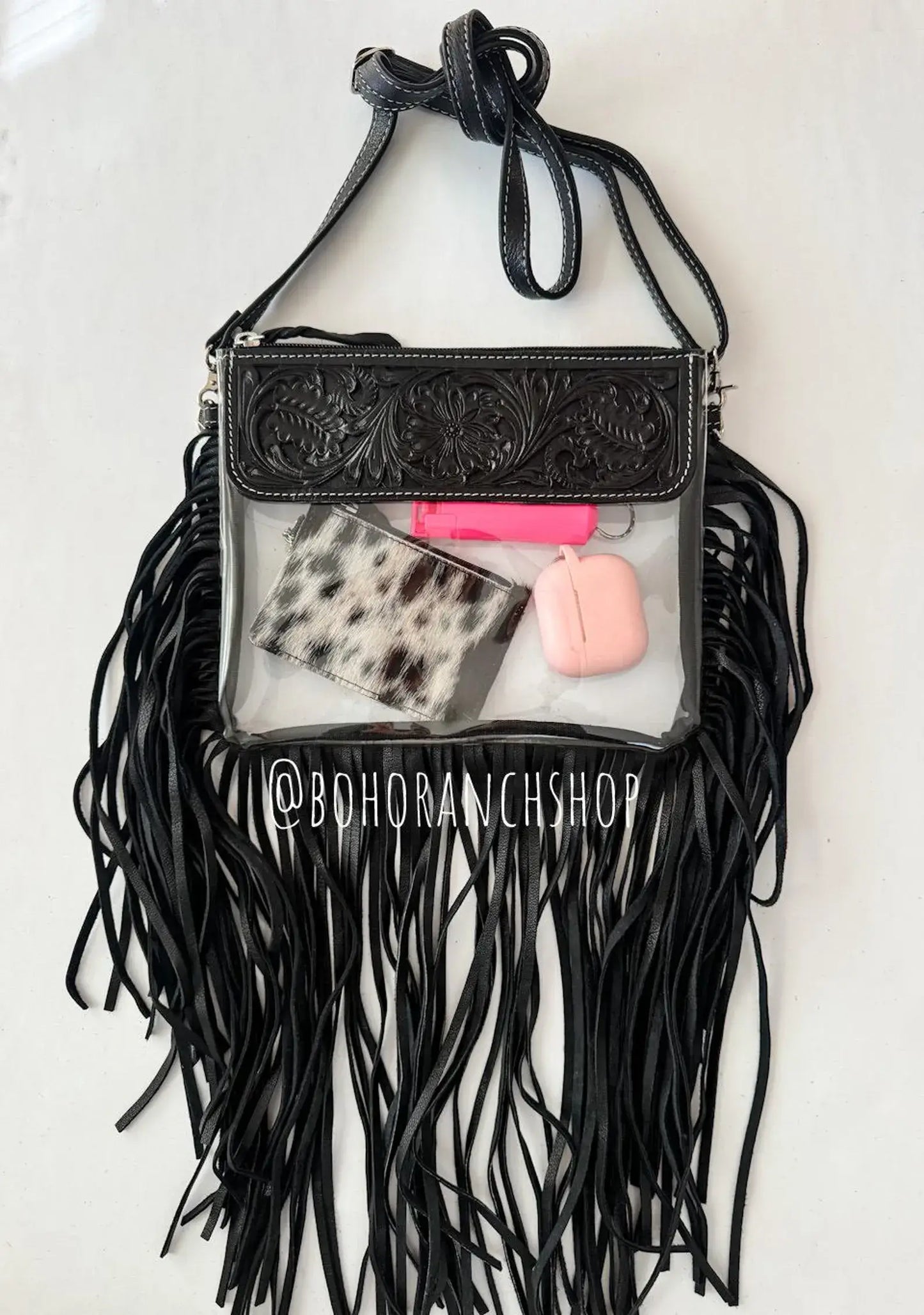 Hand Tooled Clear Crossbody