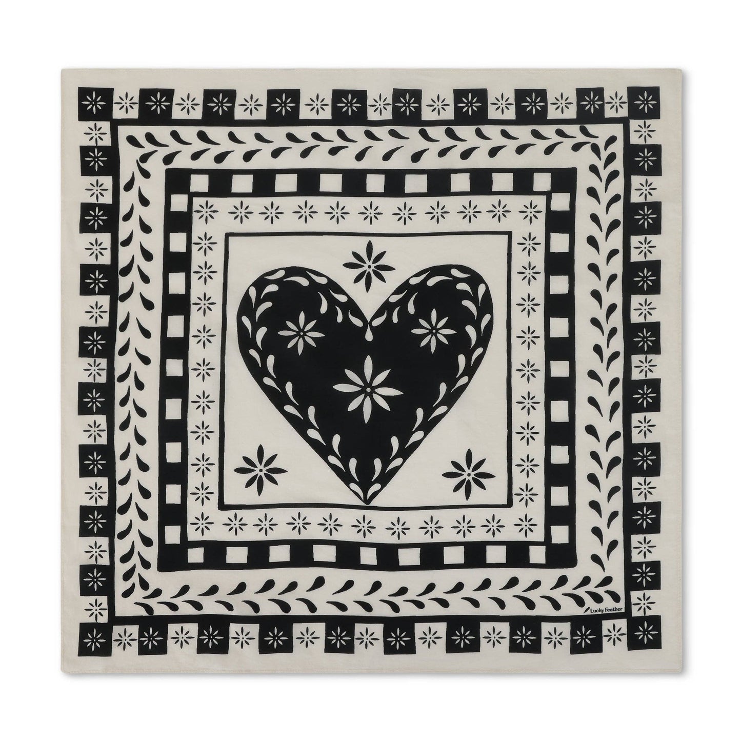 Happiness Bandanas - Black and White - Love