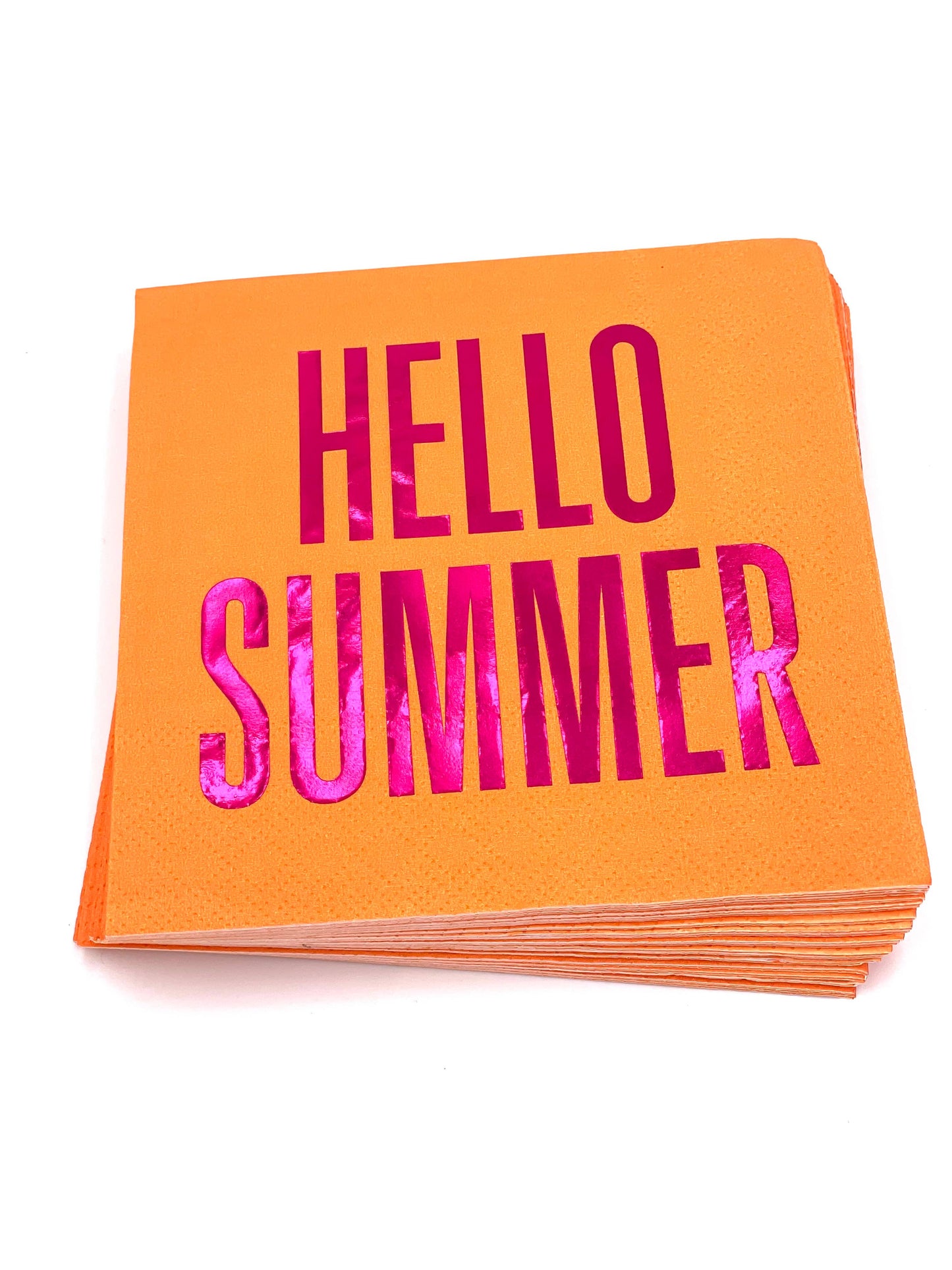 Cocktail Napkins | Hello Summer Orange- Foil - 20ct