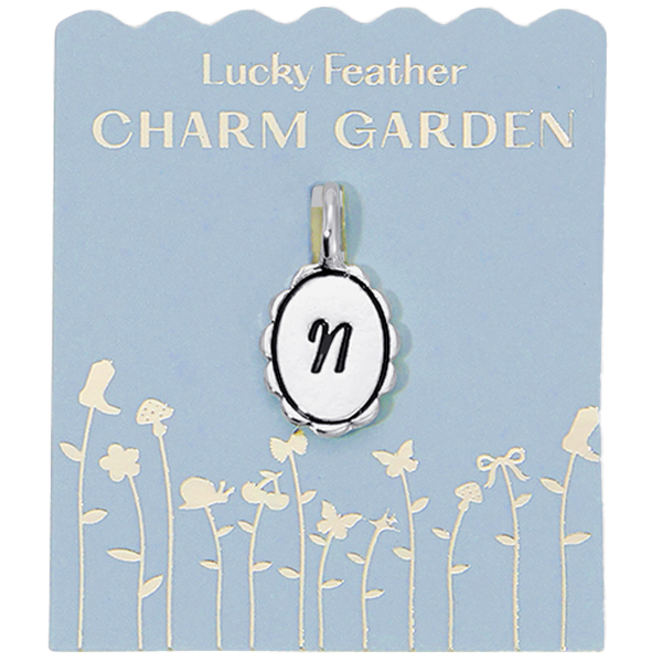 Charm Garden - Silver - Scalloped Initial Charm - N