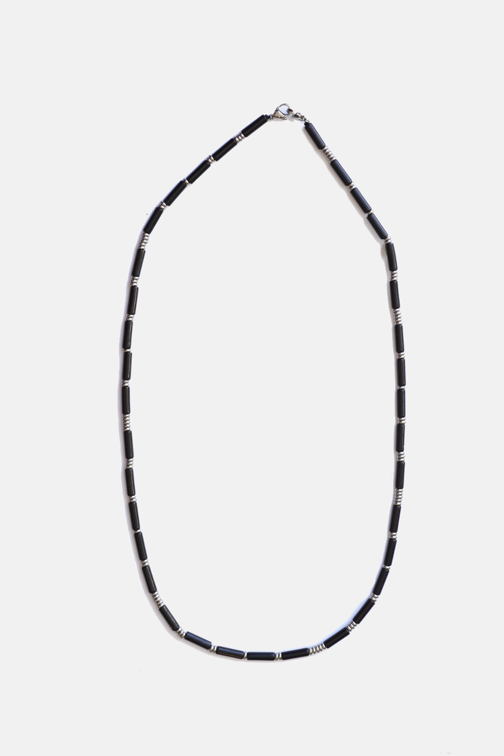 Curated Basics 4mm onyx necklace or sunglasses chain with sleek black onyx beads, designed for stylish eyewear or necklace use.