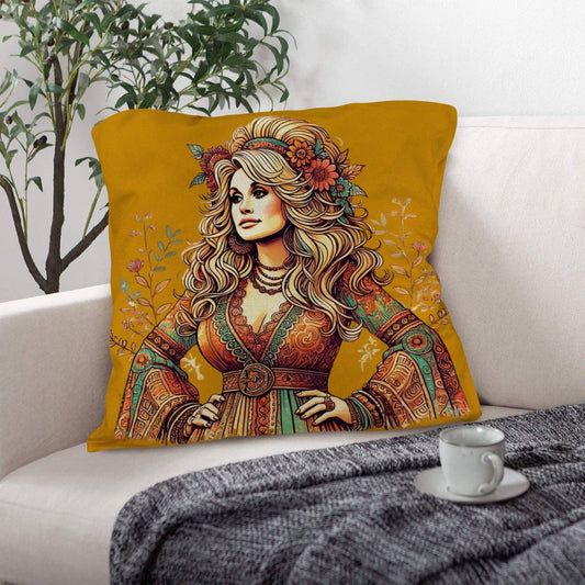 Retro Dolly pillow case by BAHA RANCH Western Wear featuring vintage-inspired Western design, made in America.